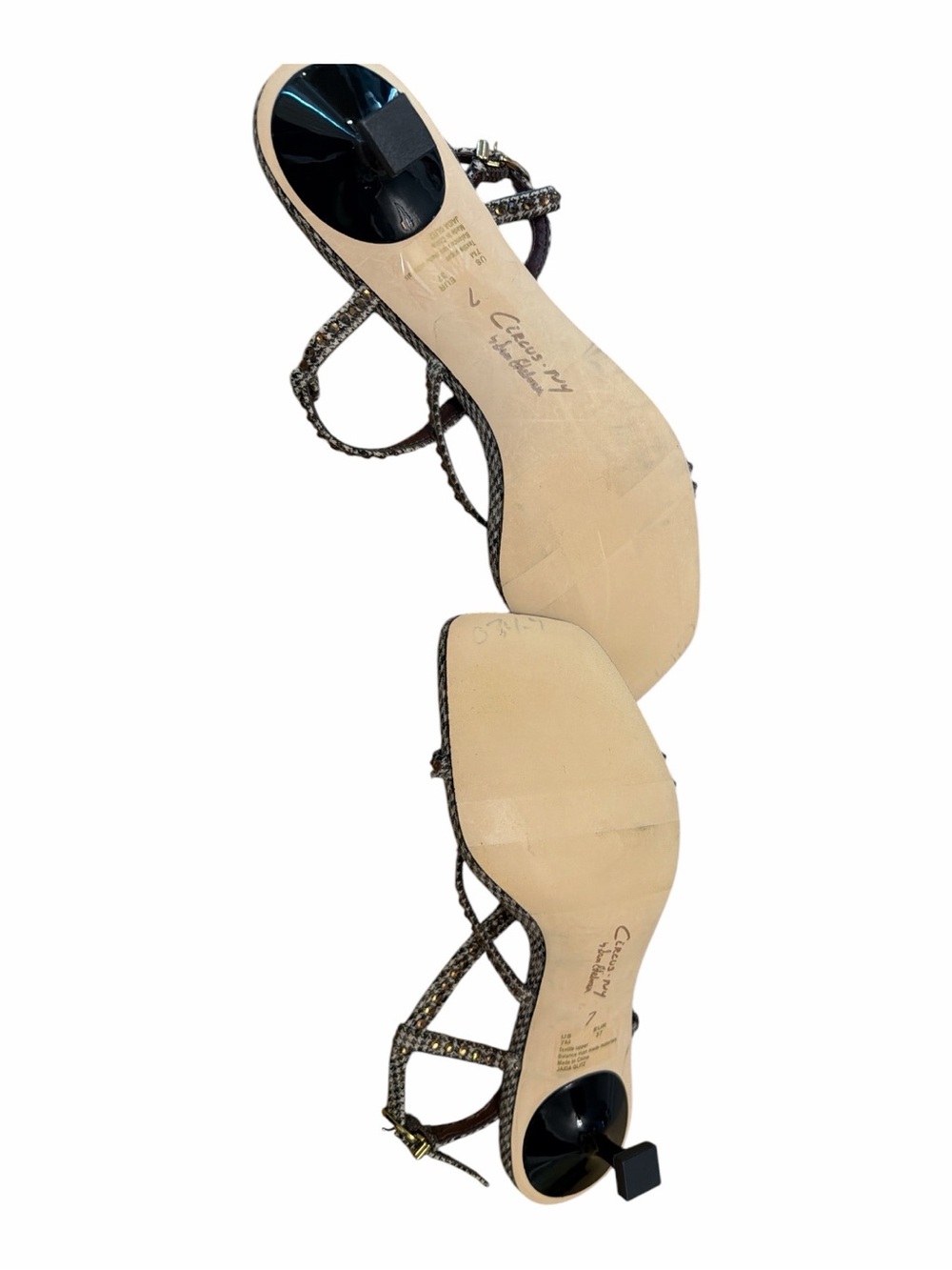 Circus by Sam Edelman Jaida Glitz Rhinestone T-Strap Kitten Heel Sandals 7 - Picture 8 of 8